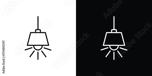 Hanging light icon - Line Style. symbol template design
