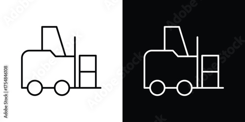Forklift icon - Line Style. symbol template design