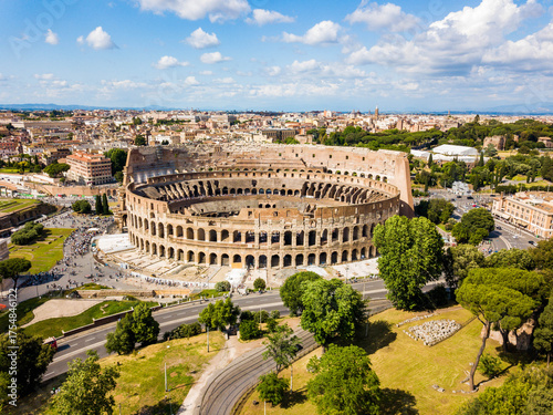 Photography Colosseum, Rome, Italy - Aerial view of the Colosseum in Rome