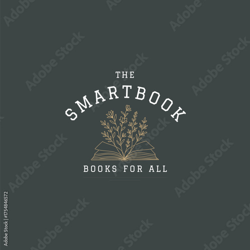 Elegant Smartbook logo design for modern bookshops appealing to all readers looking for unique branding and book club inspiration