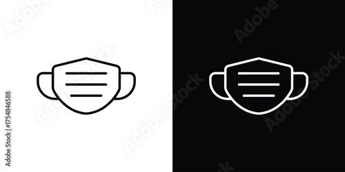 Face mask icon - Line Style. symbol template design