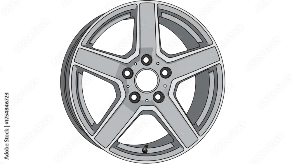 Obraz premium Car Wheel Rim Vector Automotive Design and Circular Spokes