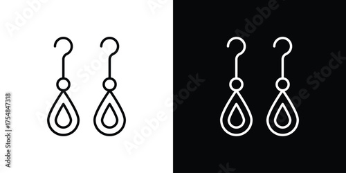 Earrings icon - Line Style. symbol template design