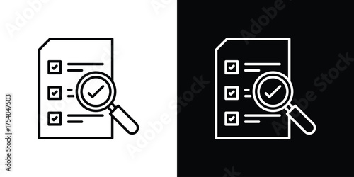 Document verification icon - Line Style. symbol template design