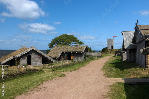 viking village Foteviken  with reconstructed housen in South Sweden.
