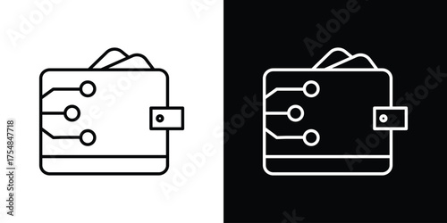 Digital wallet icon - Line Style. symbol template design