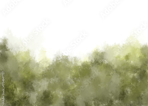 Forest Green Watercolor Abstract Brush Stroke Background