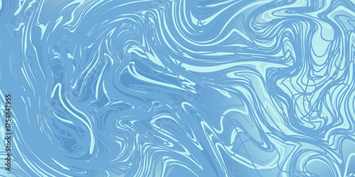 Blue wavy lines abstract background. Trendy psychedelic retro style backdrop. Waves, swirl and twirl pattern. Twisted distorted vector texture. Y2k aesthetic design