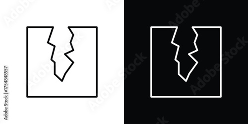 Crack icon - Line Style. symbol template design