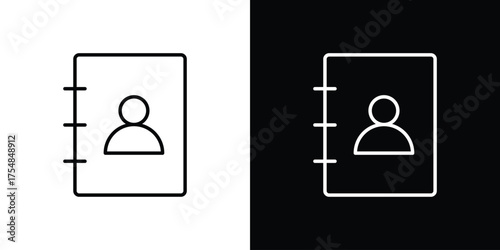 Contact book icon - Line Style. symbol template design
