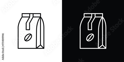 Coffee paper bag icon - Line Style. symbol template design