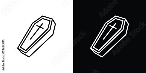 Coffin icon - Line Style. symbol template design