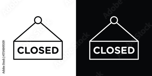 Closed sign icon - Line Style. symbol template design
