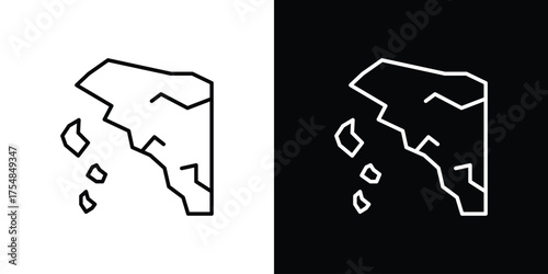 Cliff icon - Line Style. symbol template design