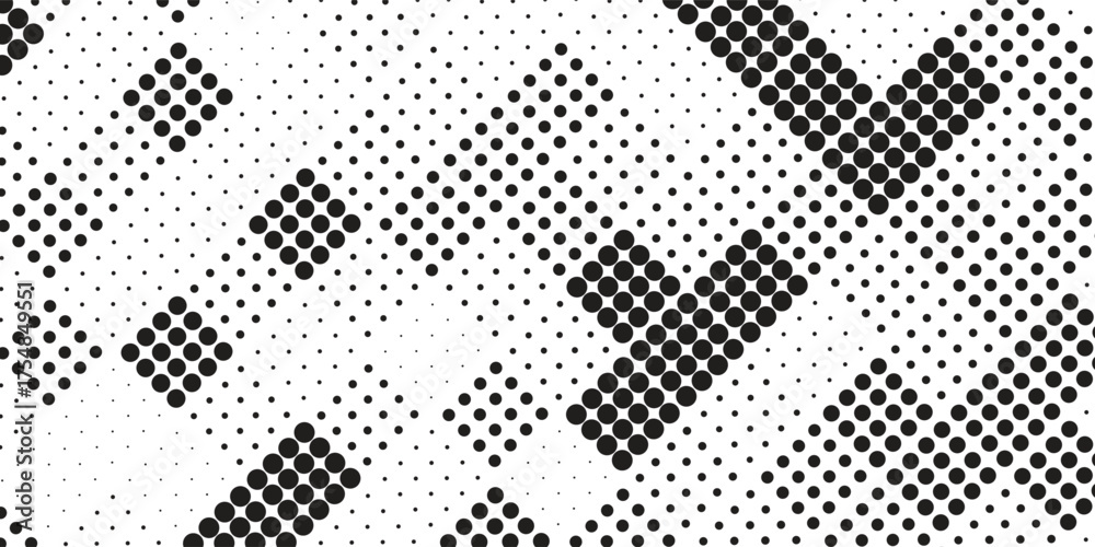Fototapeta premium Halftone Abstract Pattern – Black and White Dotted Background