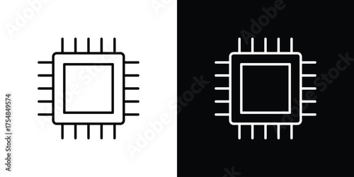 Chip icon - Line Style. symbol template design