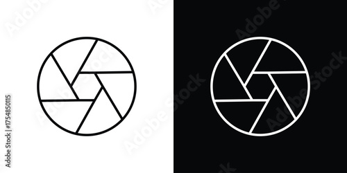 Camera shutter icon - Line Style. symbol template design