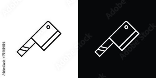 Butcher knife icon - Line Style. symbol template design
