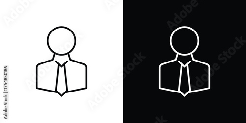 Businessman icon - Line Style. symbol template design