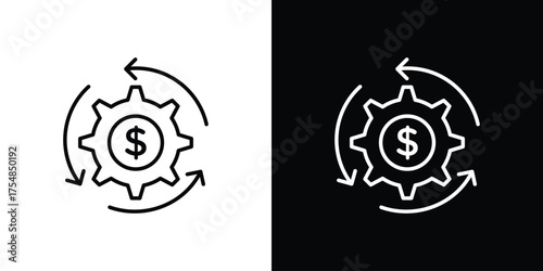 Business model icon - Line Style. symbol template design