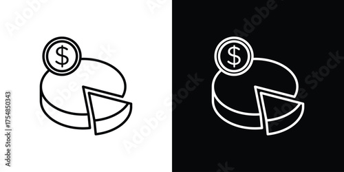 Budget planning icon - Line Style. symbol template design