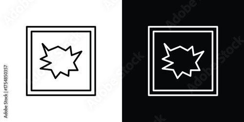 Broken window icon - Line Style. symbol template design