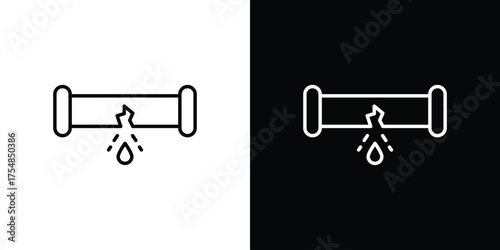 Broken pipe icon - Line Style. symbol template design