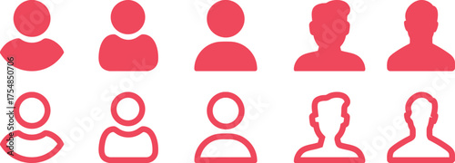 A set of stylized silhouette icons, ideal for representing individuals or users in a digital or graphic context