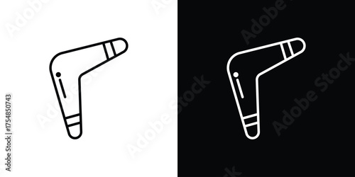Boomerang icon - Line Style. symbol template design
