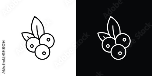 Blueberry icon - Line Style. symbol template design