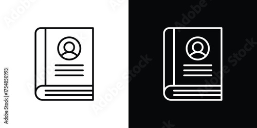 Biography icon - Line Style. symbol template design