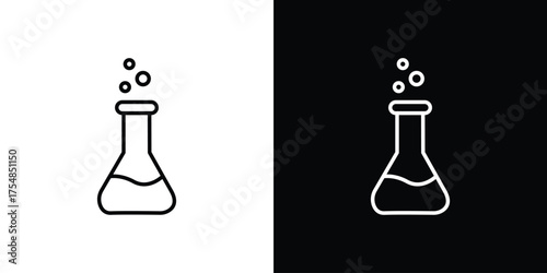 Beaker icon - Line Style. symbol template design