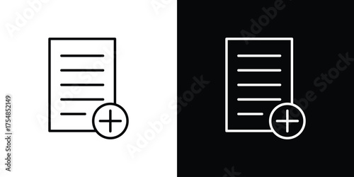 Add document icon - Line Style. symbol template design