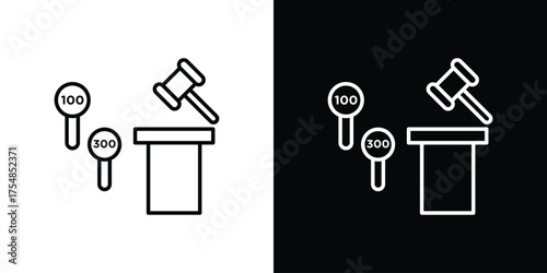 Auction icon - Line Style. symbol template design
