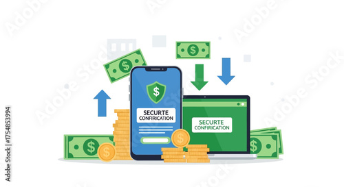 Secure financial transaction and digital payment confirmation on electronic devices
