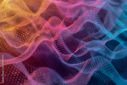 Ethereal Gradient Mesh: Overlapping Organic Blobs in a Luminous Magenta, Cyan, and Amber Palette with Soft Transitions and a Gentle Vignette Glow