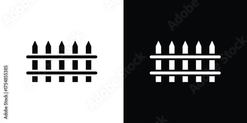 Yard icon. Black and white simple flat design icon