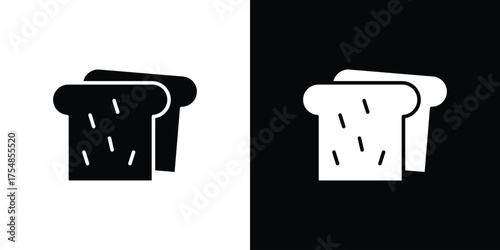 White bread icon. Black and white simple flat design icon