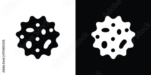 White blood cell icon. Black and white simple flat design icon