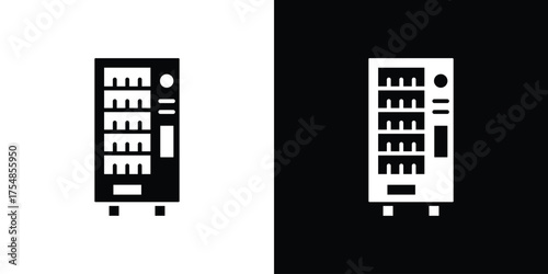 Vending machine icon. Black and white simple flat design icon