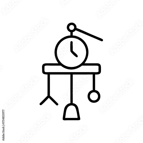 Scales weighing objects with clock mechanism and pendulum design  