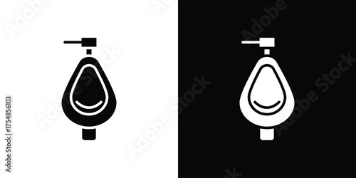 Urinal icon. Black and white simple flat design icon