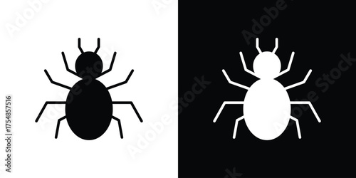 Spider icon. Black and white simple flat design icon