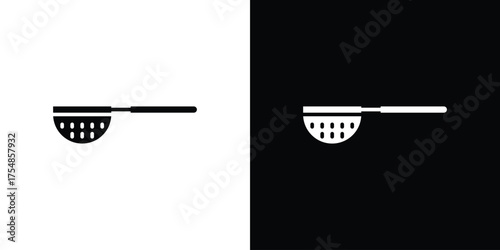 sieve icon. Black and white simple flat design icon