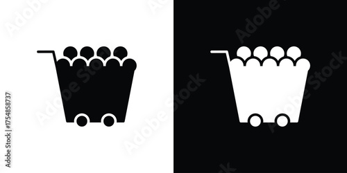 Raw material icon. Black and white simple flat design icon