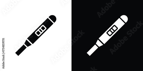 Pregnancy test icon. Black and white simple flat design icon