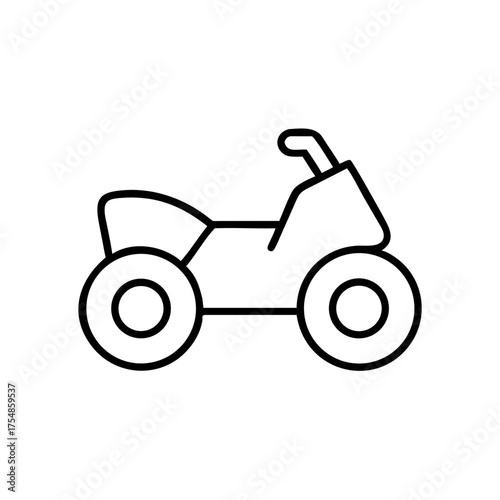Line drawing of a quad bike in minimalist style on white background  