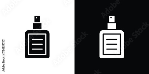 Perfume icon. Black and white simple flat design icon