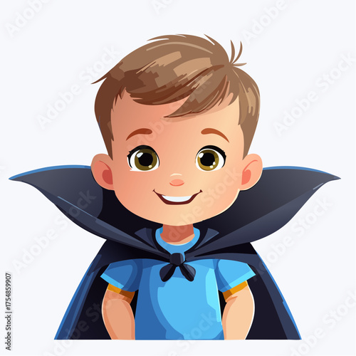 Kleinkind mit Fledermaus-Umhang