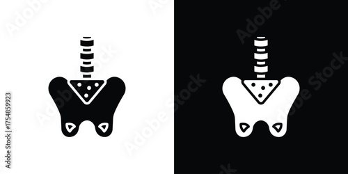 Pelvis icon. Black and white simple flat design icon